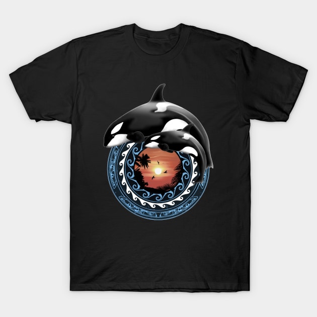 Orca Killer Whales T-Shirt by NicGrayTees